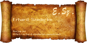 Erhard Szederke névjegykártya